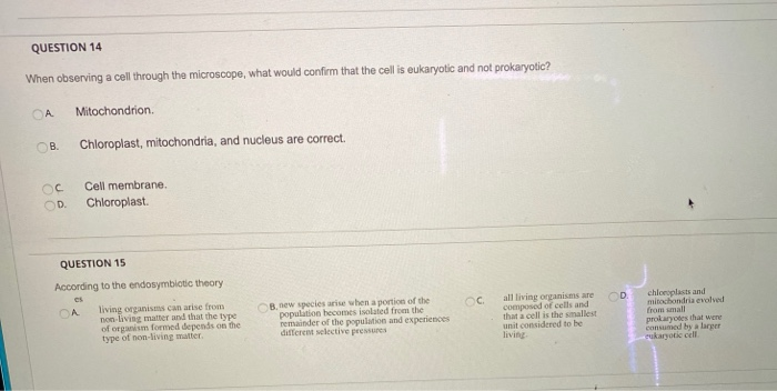 Solved QUESTION 14 When observing a cell through the | Chegg.com