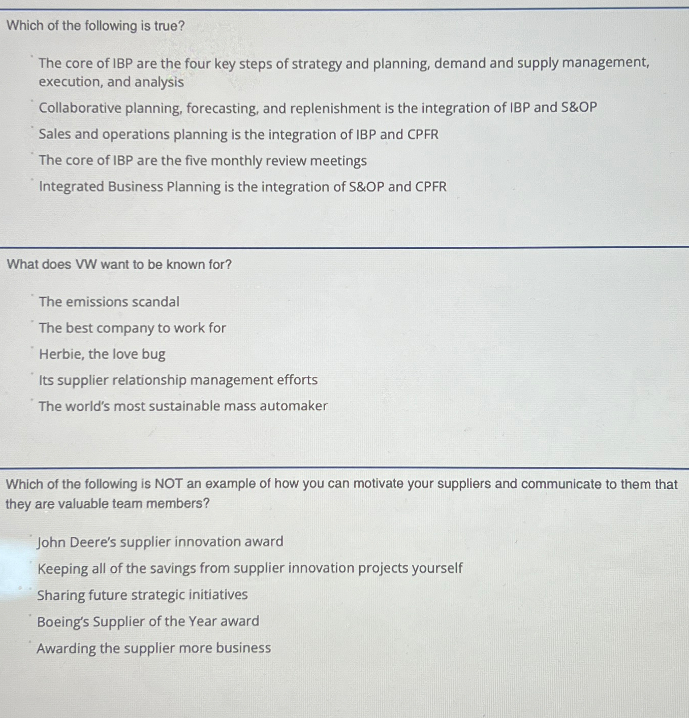 Solved Which of the following is true?The core of IBP are | Chegg.com