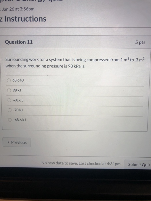 Solved PLETO : Jan 26 at 3:56pm z Instructions Question 11 5 | Chegg.com