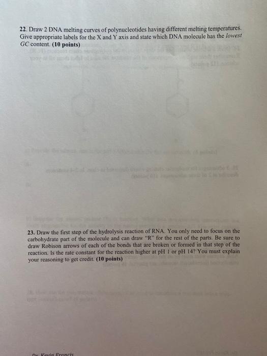 Solved 22. Draw 2 DNA melting curves of polynucleotides | Chegg.com