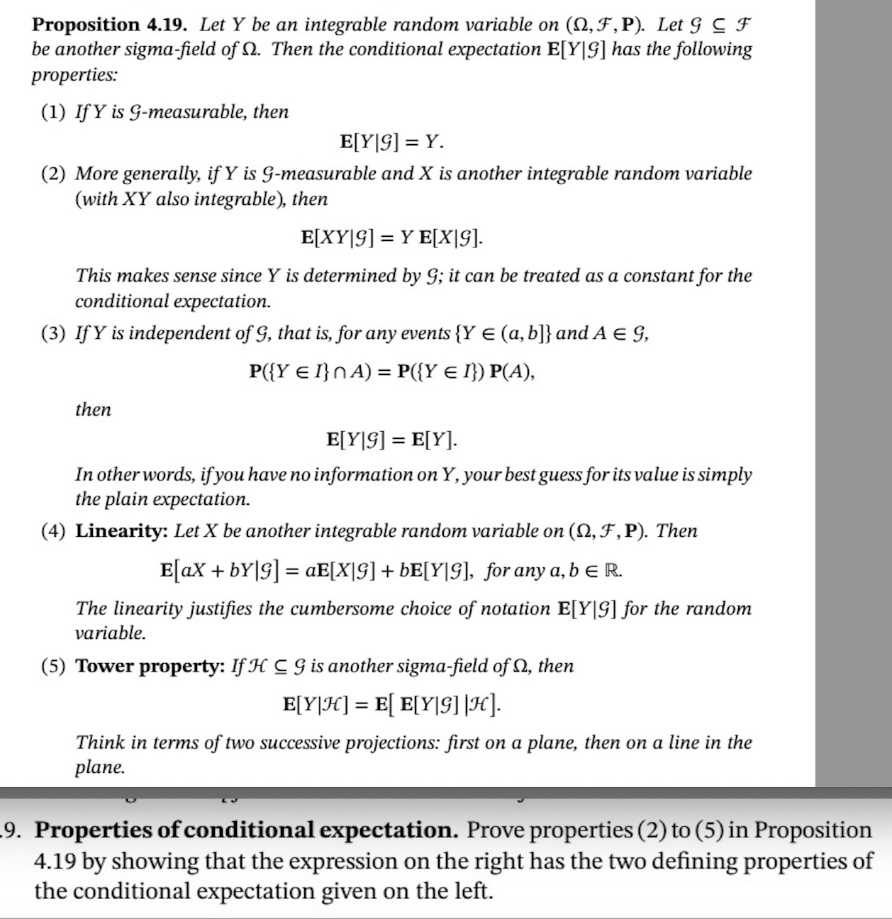 Solved Properties of conditional expectation. Prove | Chegg.com