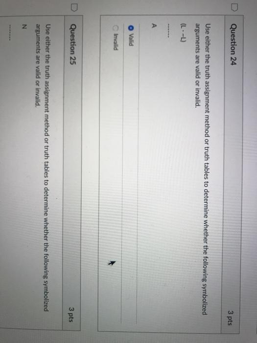 Solved Question 24 3 pts Use either the truth assignment | Chegg.com
