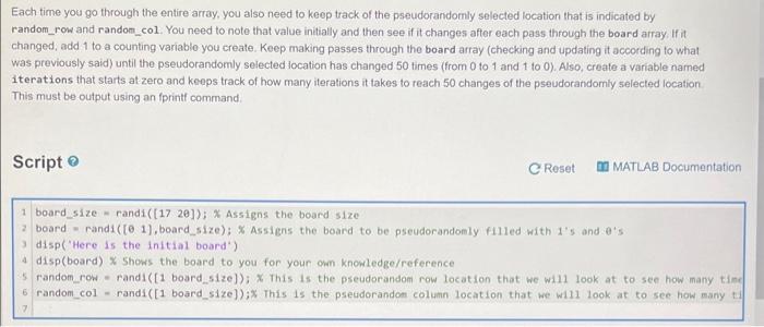 For this problem, you are provided a 2D array (we | Chegg.com
