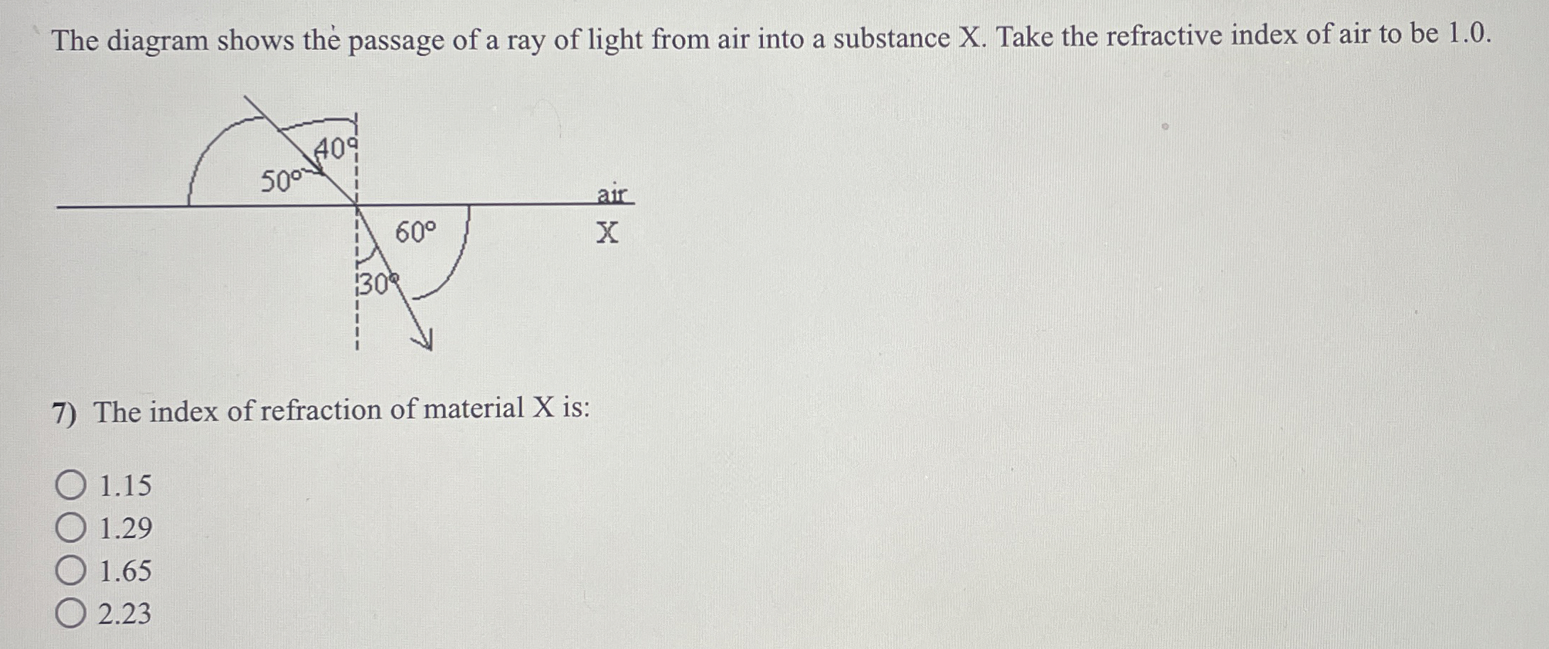 The diagram shows the passage of a ray of light from | Chegg.com