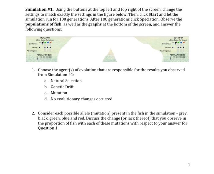 Solved Simulation \#1. Using the buttons at the top left and | Chegg.com