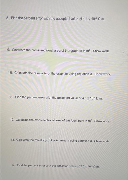 Solved Resistance Objective: To Determine The Resistivity Of | Chegg.com