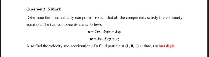 Solved Question 2 15 Mark] Determine the third velocity | Chegg.com