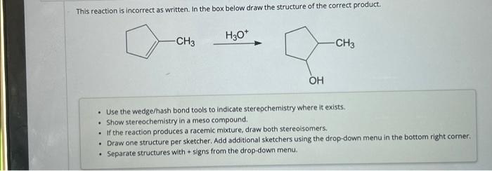 Solved Draw the products of the following reactions, | Chegg.com