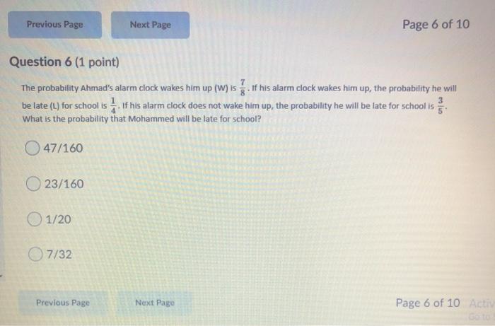 Solved Previous Page Next Page Page 6 of 10 Question 6 (1 | Chegg.com