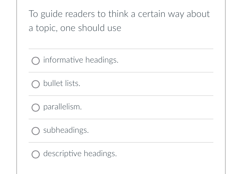 Solved To guide readers to think a certain way about a | Chegg.com