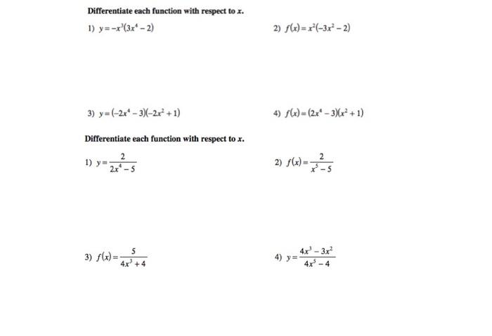 Solved Can you please solve these by deriving them using the | Chegg.com