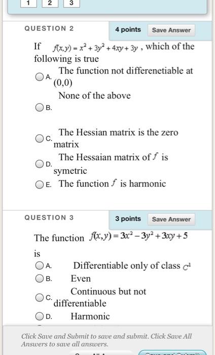 Solved 2 3 QUESTION 2 4 points Save Answer If {x,y) = x + | Chegg.com