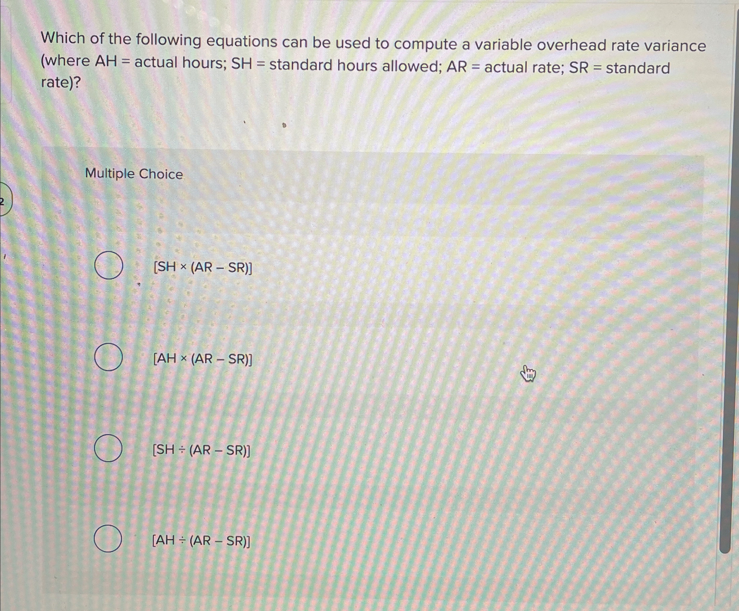Solved Which of the following equations can be used to | Chegg.com