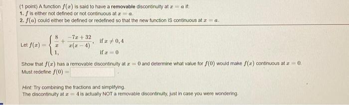 Solved (1 point) For what value of the constant c is the | Chegg.com