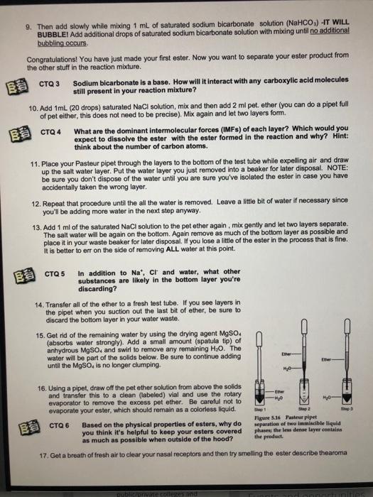 Solved Experiment #6 Ester Synthesis PRE-LAB ASSIGNMENT This | Chegg.com