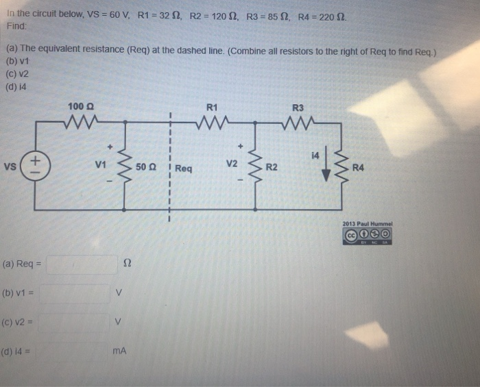 Solved In the circuit below, VS = 60 V, R1 = 32 N, R3 = 85 | Chegg.com