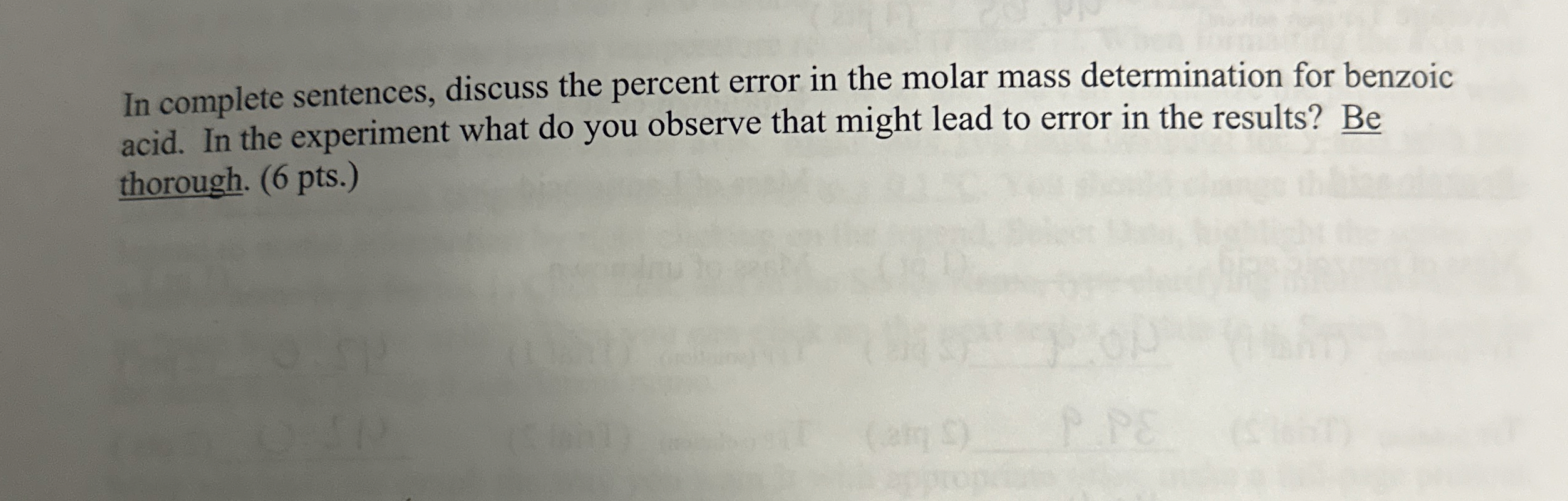 Solved In complete sentences, discuss the percent error in