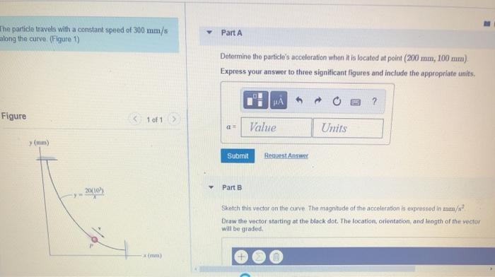 Solved The Particle Travels With A Constant Speed Of 300 | Chegg.com