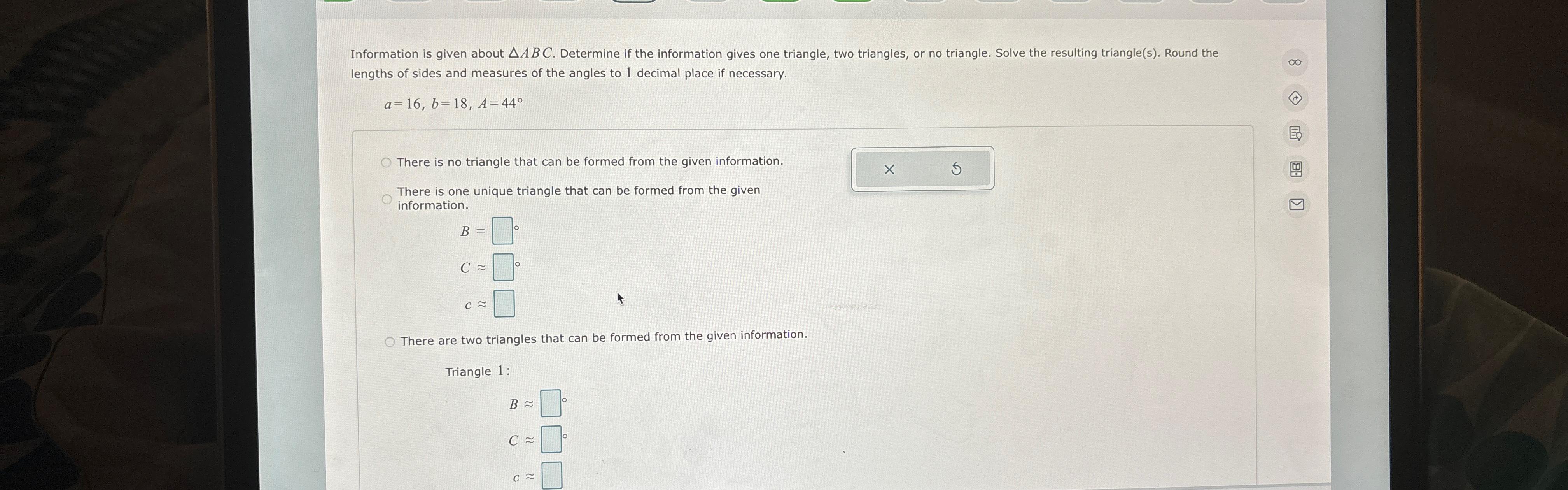 Solved Information is given about ????ABC. ﻿Determine if the | Chegg.com