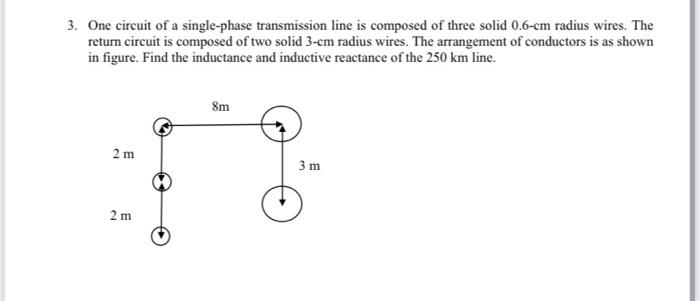 Solved 3. One circuit of a single-phase transmission line is | Chegg.com