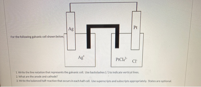 Solved Ag For the following galvanic cell shown below. PC122 | Chegg.com