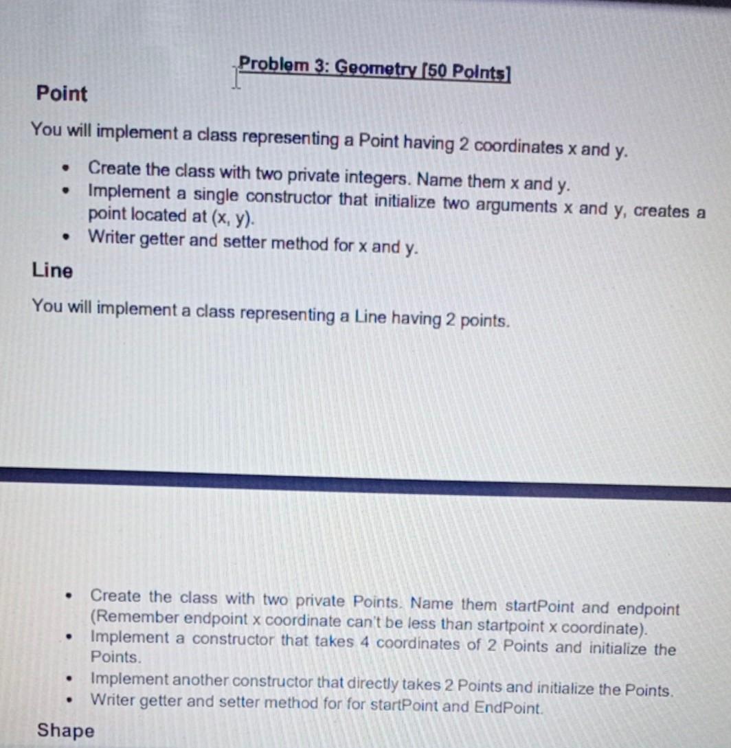 Solved Problem 3: Geometry (50 Points] Point You will | Chegg.com