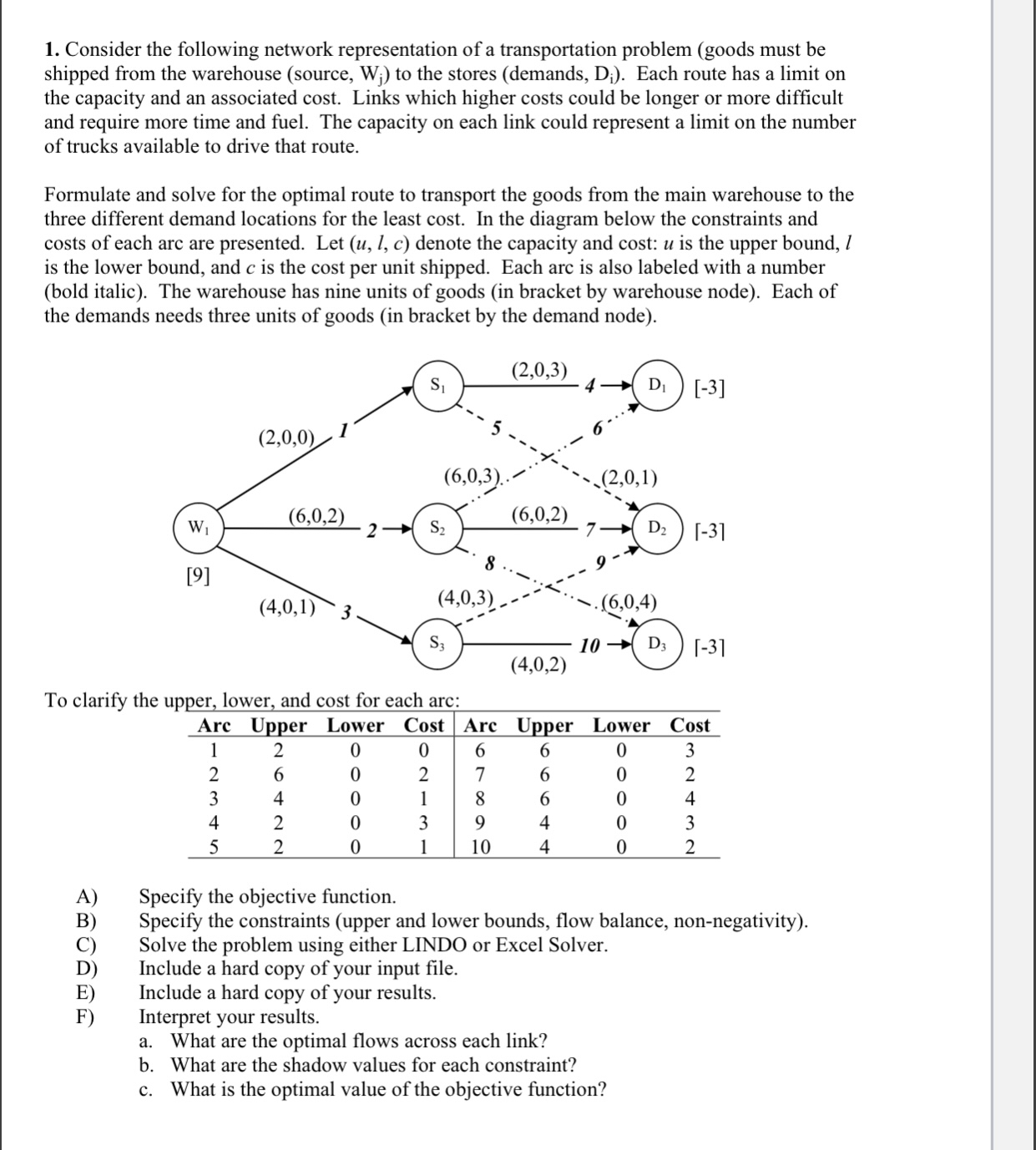 Solved by an EXPERT Consider the following network representation of a ...