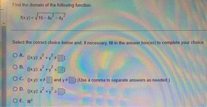 Solved Find The Domain Of The Following Function. | Chegg.com