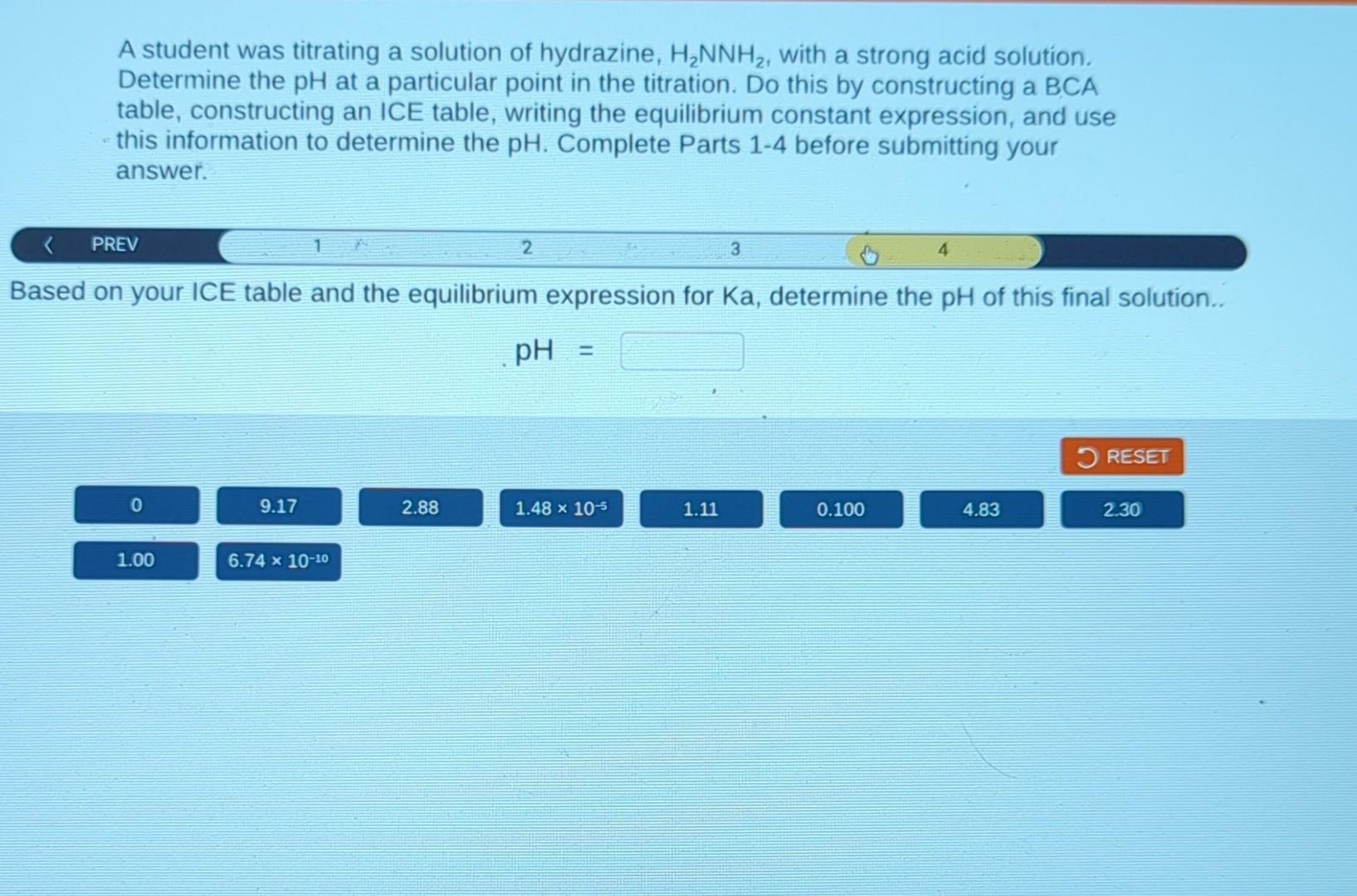 Solved A Student Was Titrating A Solution Of Hydrazine, | Chegg.com