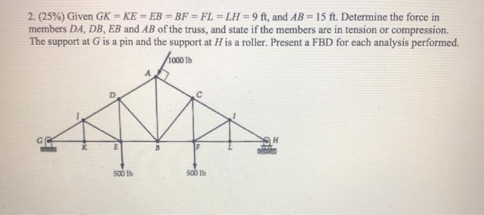 Solved 2 25 Given Gk Ke Eb Bf Fl Lh 9 Ft Chegg Com