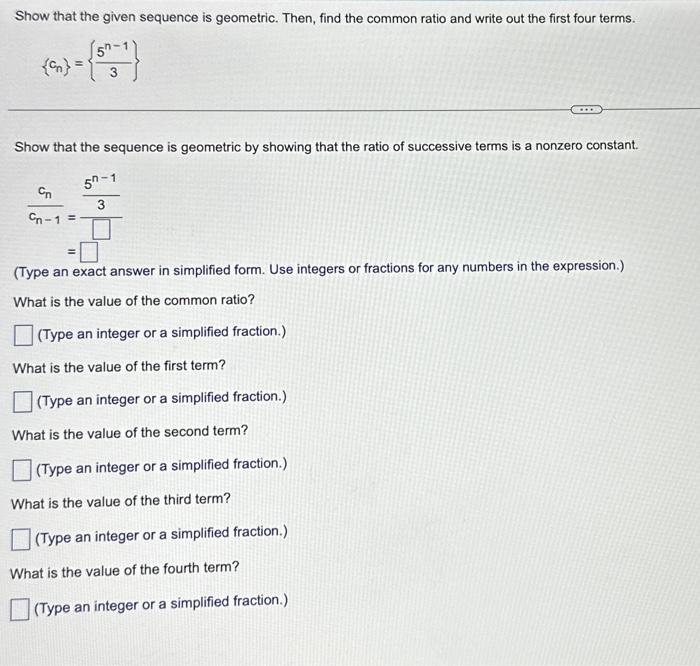 Solved Show that the given sequence is geometric. Then, find | Chegg.com