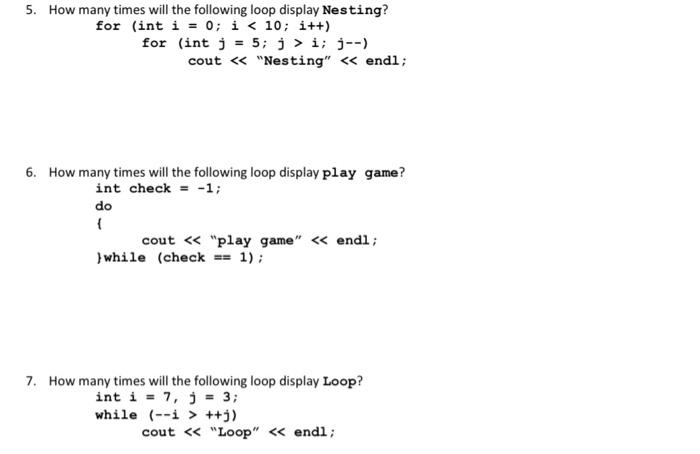 Solved Loops: 1. What Is The Difference Between For, While, | Chegg.com