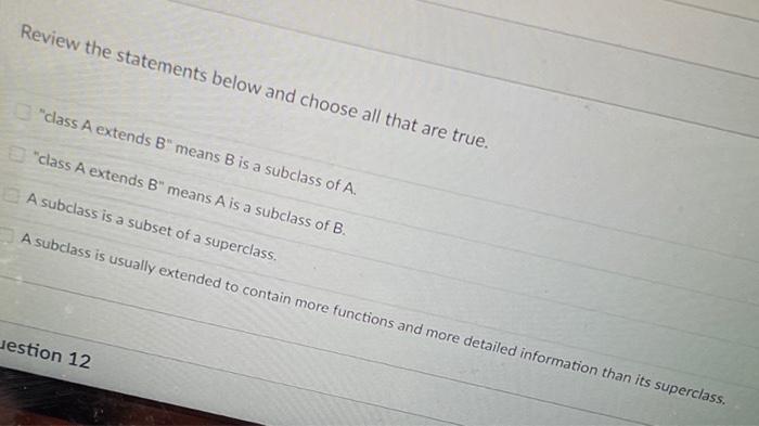 Solved Review The Statements Below And Choose All That Are | Chegg.com