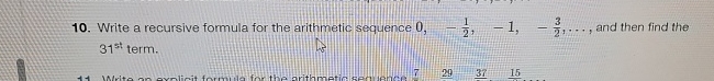 Solved Write a recursive formula for the arithmetic sequence | Chegg.com