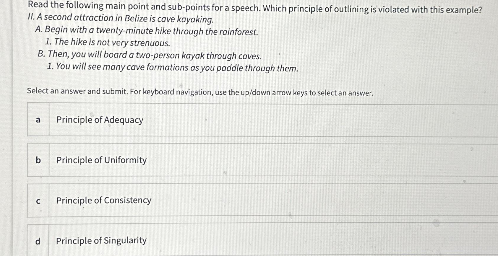 Solved Read the following main point and sub-points for a | Chegg.com