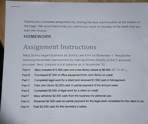 Solved Submit your complete assignment by clicking the blue | Chegg.com