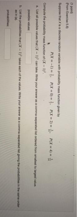 Solved (point) (From Exercise 5.6) Suppose that X is a | Chegg.com