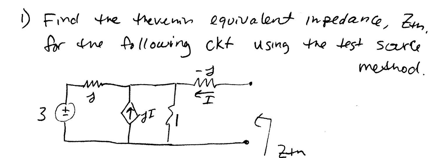 Find the thevemin equivalent inpedance zth for the chegg