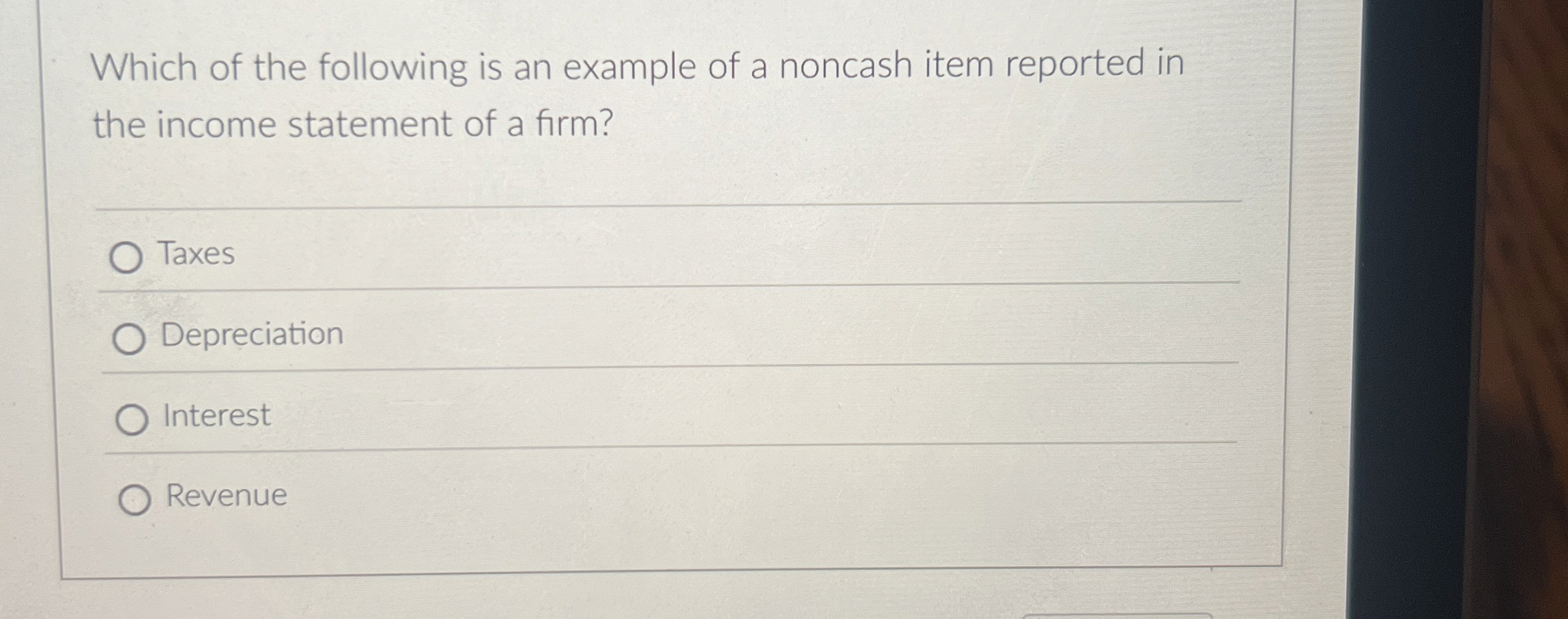 Solved Which of the following is an example of a noncash