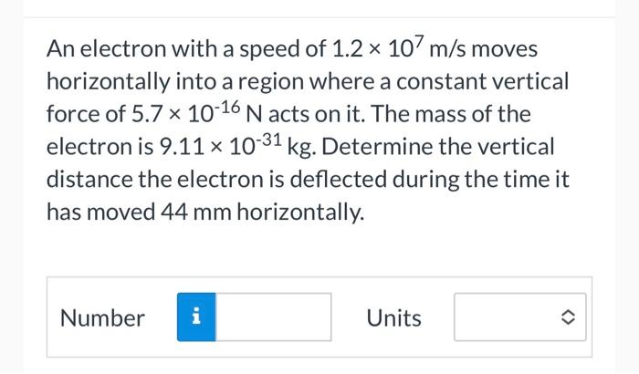 Solved An electron with a speed of 1.2×107 m/s moves | Chegg.com