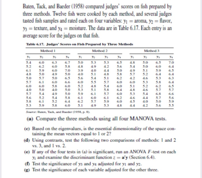 Baten, Tack, and Baeder (1958) compared judges' | Chegg.com