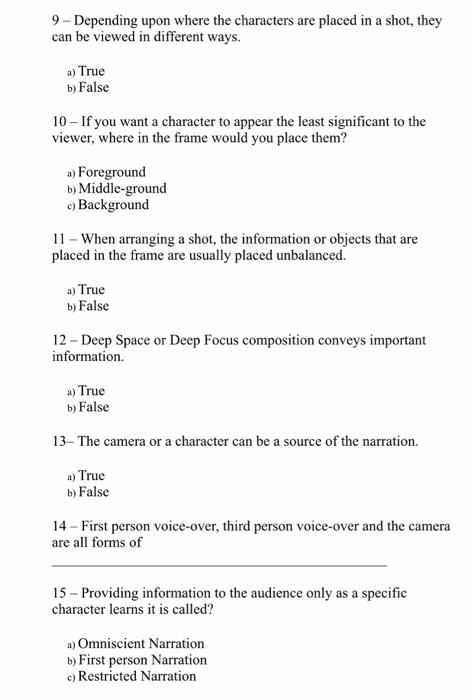 9 Depending Upon Where The Characters Are Placed I Chegg Com