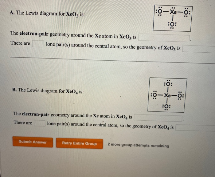 Solved A The Lewis Diagram For Xe0z Is To Xe O 1 0 T Chegg Com