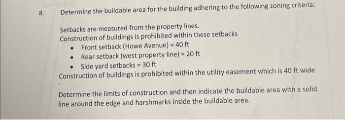 Solved Determine The Buildable Area For The Building | Chegg.com