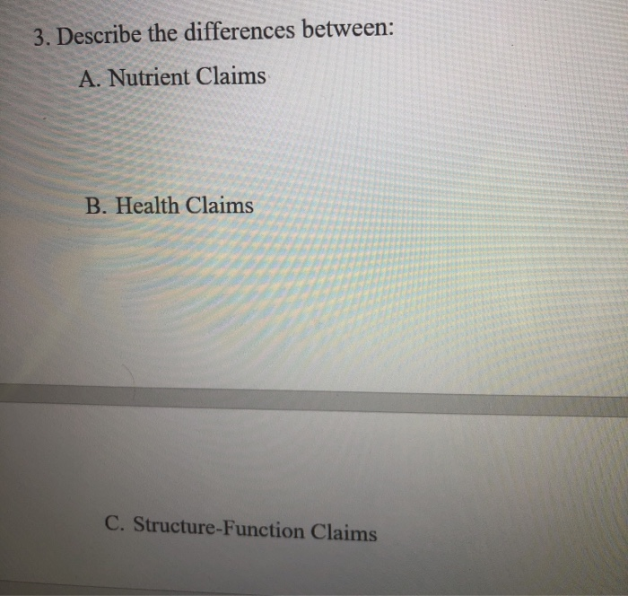 Solved 3. Describe the differences between: A. Nutrient | Chegg.com