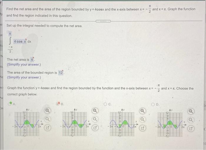 Solved Find the net area and the area of the region bounded | Chegg.com