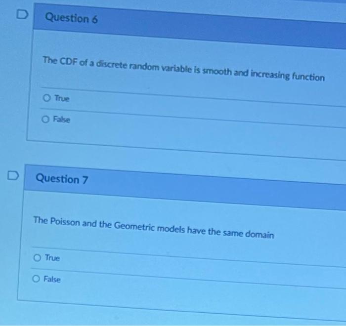 Solved D Question 6 The CDF of a discrete random variable is | Chegg.com