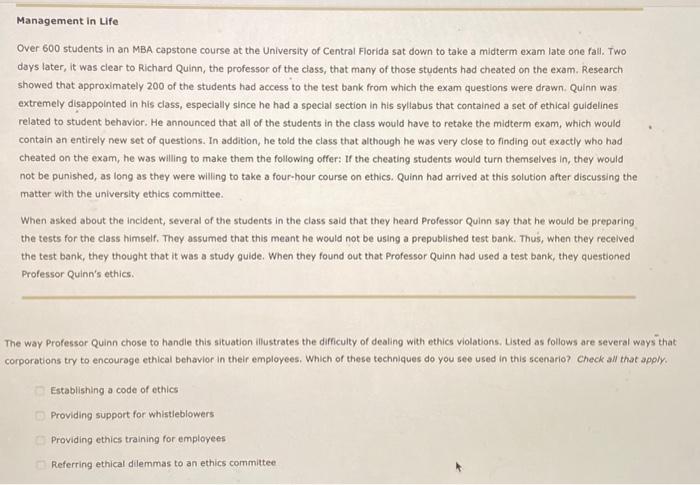 Over 600 students in an MBA capstone course at the University of Central Florida sat down to take a midterm exam late one fal