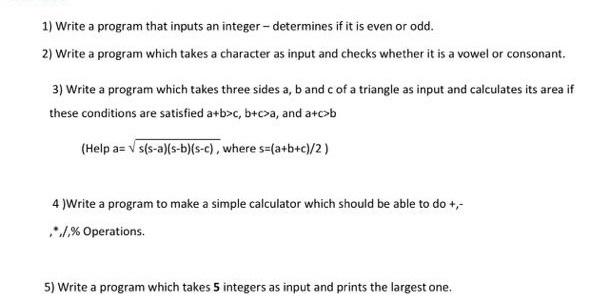 Solved 1) Write a program that inputs an integer - | Chegg.com