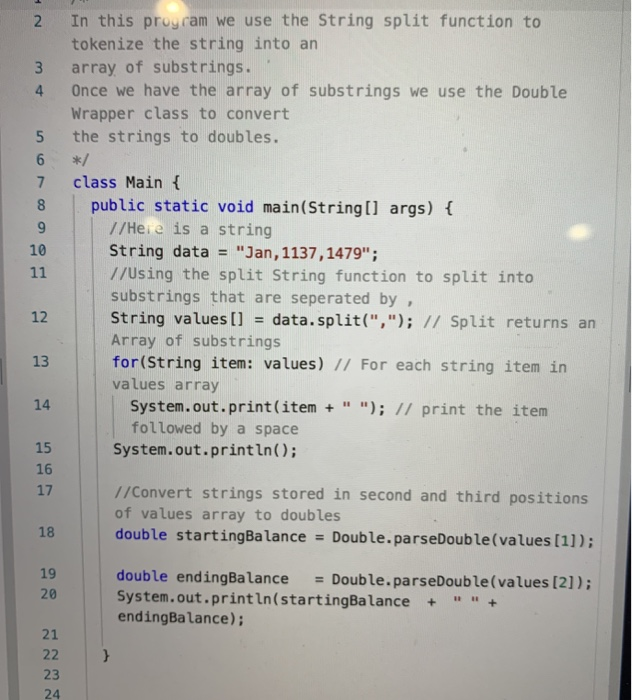Solved You now have each line of the file reading in as a | Chegg.com